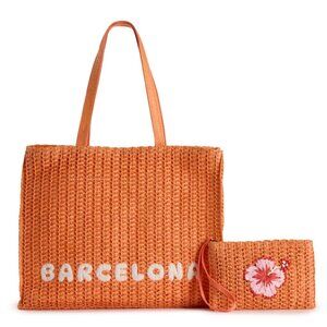 Sonoma Goods For Life® Maya Straw Barcelona Tote & Wristlet Set NWT